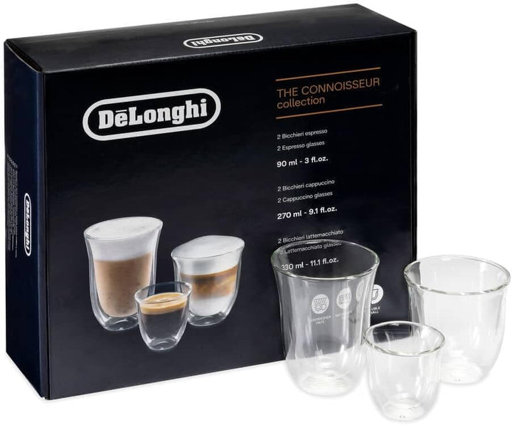 De'Longhi 5513296671 DLSC302 Delonghi Fancy Box Thermogläser, aus Glas, 1 liters , 6er-Set, transpar