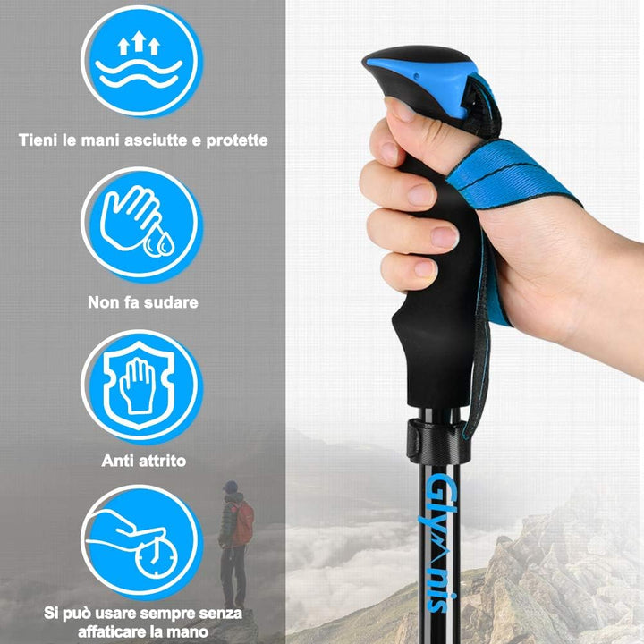 Glymnis Wanderstöcke Trekkingstöcke Walking Stöcke 7075 Aluminium Wanderstock verstellbar 110-130cm