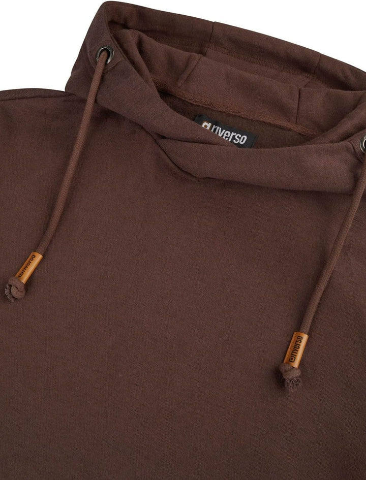 riverso Hoodie Herren Regular Fit RIVJulian Kapuzenpullover Pullover Cross-Over-Kragen Rot Blau Beig