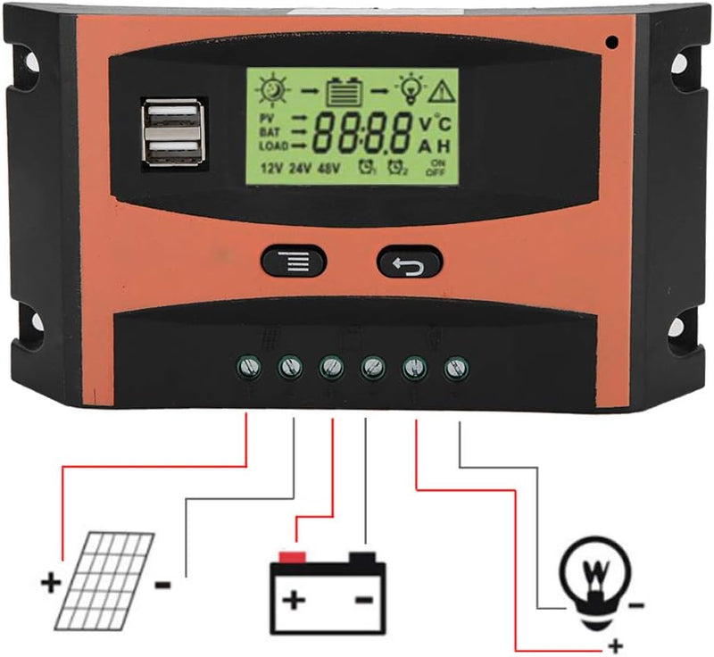 Fydun MPPT Laderegler PCB Platine Solar Panel Regler 12 V / 24 V LCD Anzeige Automatische Batterie C