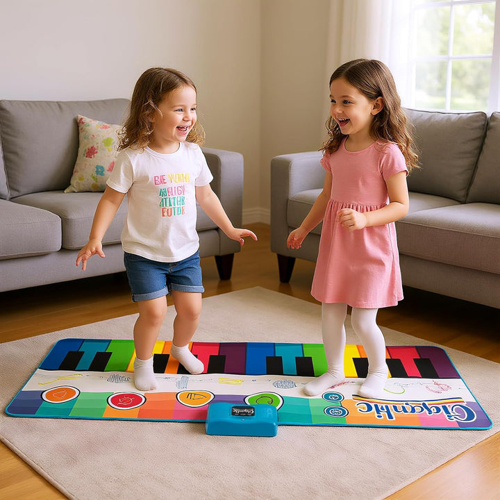 COSTWAY Musikmatte Kinder, Klaviermatte mit 8 Musikinstrumente, Keyboard Tanzmatte mit Aufnahme & Wi