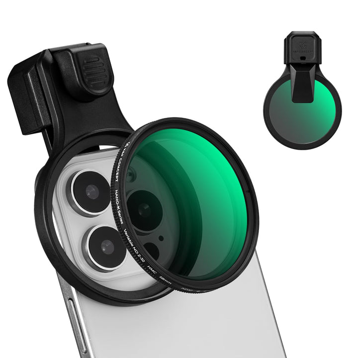 K&amp;F CONCEPT 58mm Universeller Filterclip für Handy mit Druckknopf | kompatibel mit iPhone 16/15/14/1
