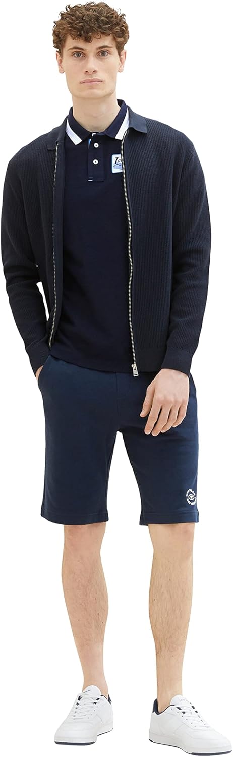 TOM TAILOR Herren Basic Sweat Shorts, 10668 - Sky Captain Blue
