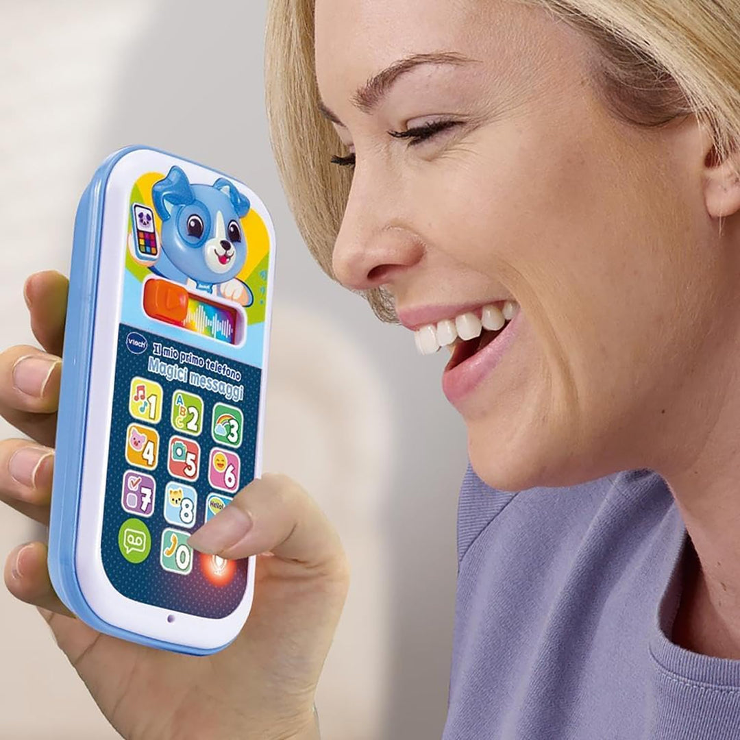 VTech Mein erstes Telefon – Magische blaue Nachrichten, interaktives Telefon für Kinder, lernen Sie