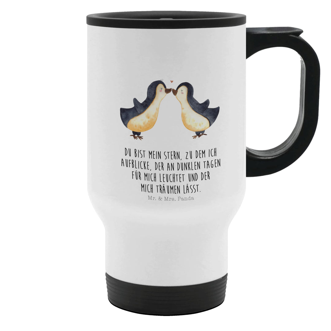 Mr. &amp; Mrs. Panda Thermobecher Pinguin Liebe - Geschenk, Hocheitstag, grosse Liebe, Kaffeetasse zum M