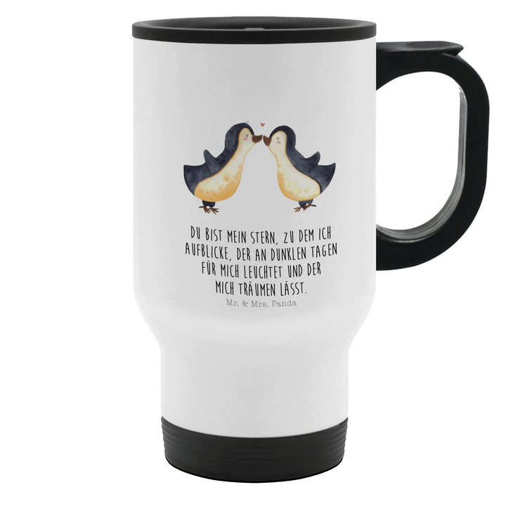 Mr. &amp; Mrs. Panda Thermobecher Pinguin Liebe - Geschenk, Hocheitstag, grosse Liebe, Kaffeetasse zum M