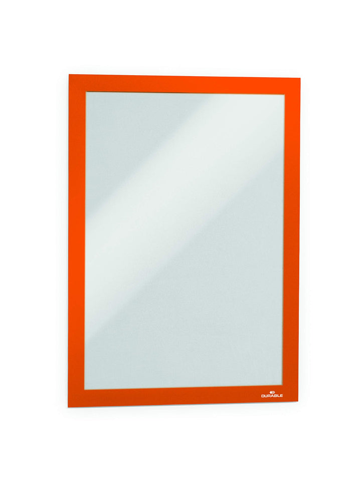 Durable Info-Rahmen Duraframe (A4, selbstklebend mit Magnetverschluss) 10 Stück, orange, 488209 A4 O