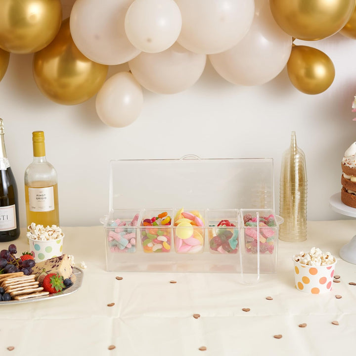 MATANA Gekühlten Zutatenbehälter mit 5 Einsätzen, 3 Löffeln &amp; 3 Zangen - Cocktailparty, Cocktailbar,
