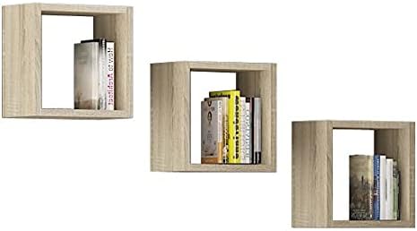 AKORD Wand-Regal K | Regalbrett 3er-Set quadratische | Ablagen 25x25 cm | für Bücher, Blumen | für W