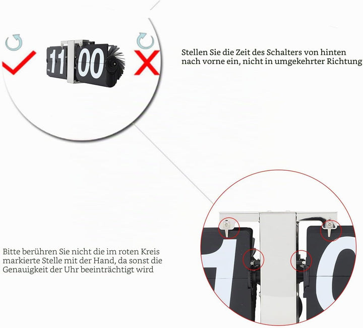 Flip Uhr Retro Minimalistisches Tischuhr Batteriebetrieben Klappuhr grosse Zahlen Kreative Flip Cloc