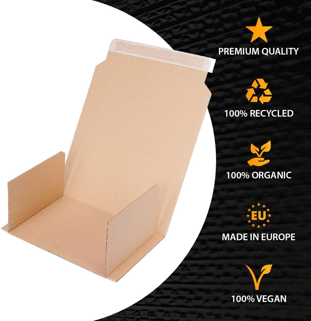 200 Buchverpackungen 310 x 250 x 20-70 mm braun Kartonagen BV-4