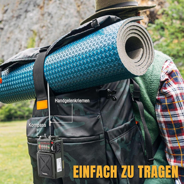 Raddy RE40 Kurzwellenradio FM-AM-SW Empfänger, 4000mAh Retro Radio Batteriebetrieben BT Lautsprecher