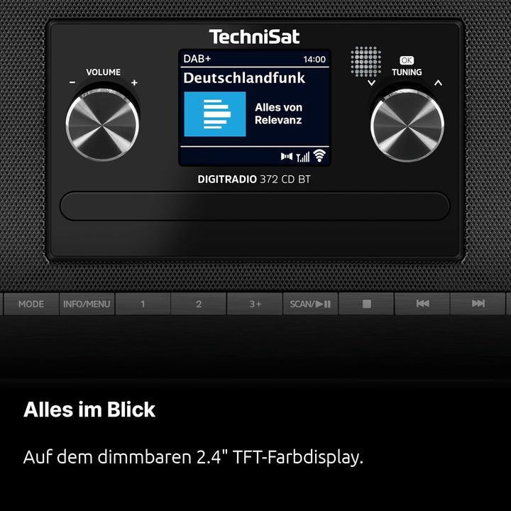 TechniSat DIGITRADIO 372 CD BT - Stereo Digitalradio, Kompaktanlage mit DAB+, UKW, CD-Player, Blueto