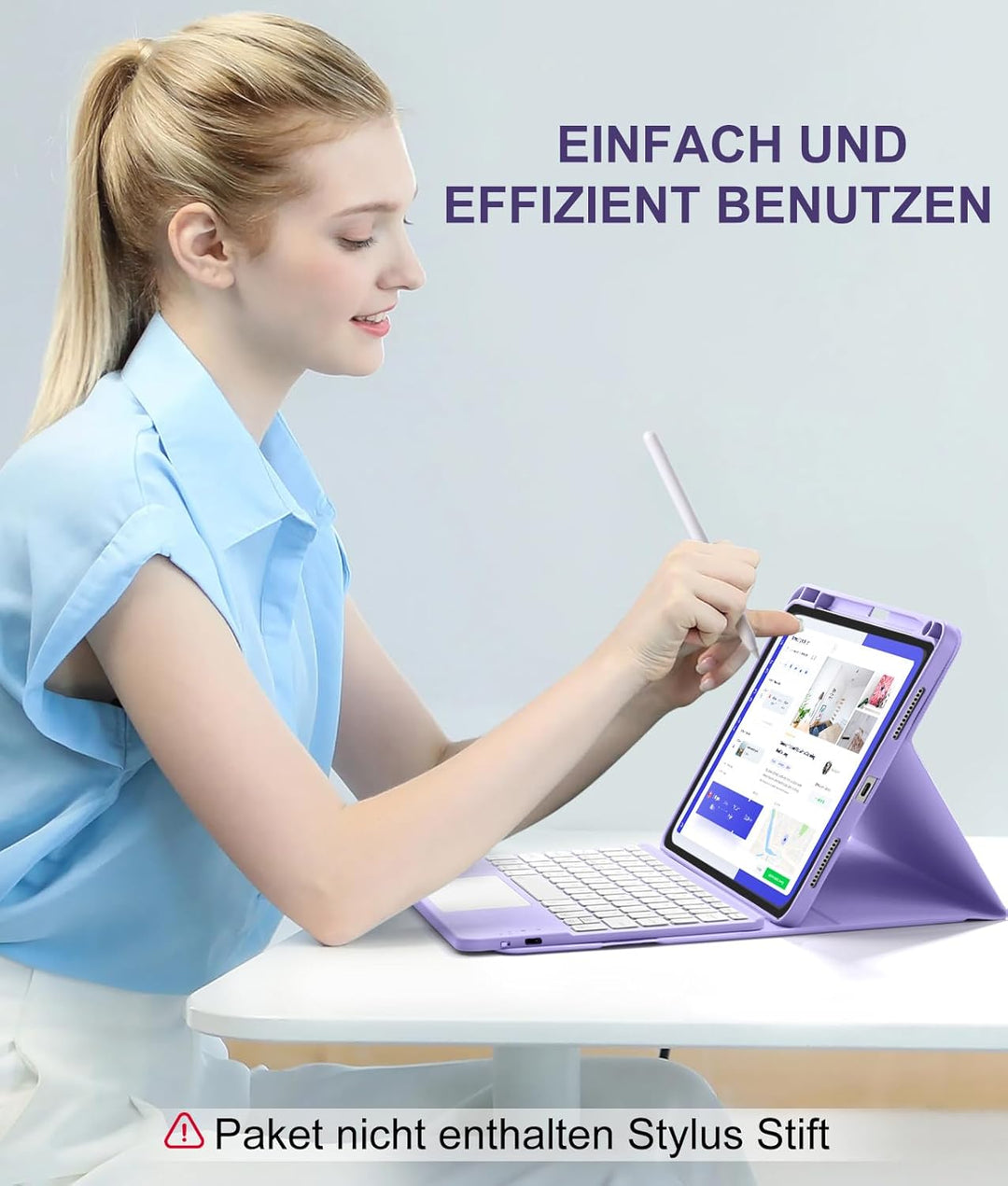 Vobafe Hülle mit Tastatur für iPad Air 11 Zoll (2025 M3/2024 M2), iPad Air 5 4 2022/2020 10,9 Zoll,