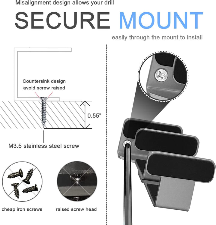 Aluminium 2-Lagige Untertisch Halterung Regal Halter Ständer für Laptop, MacBook Air/Pro mit kratzfe