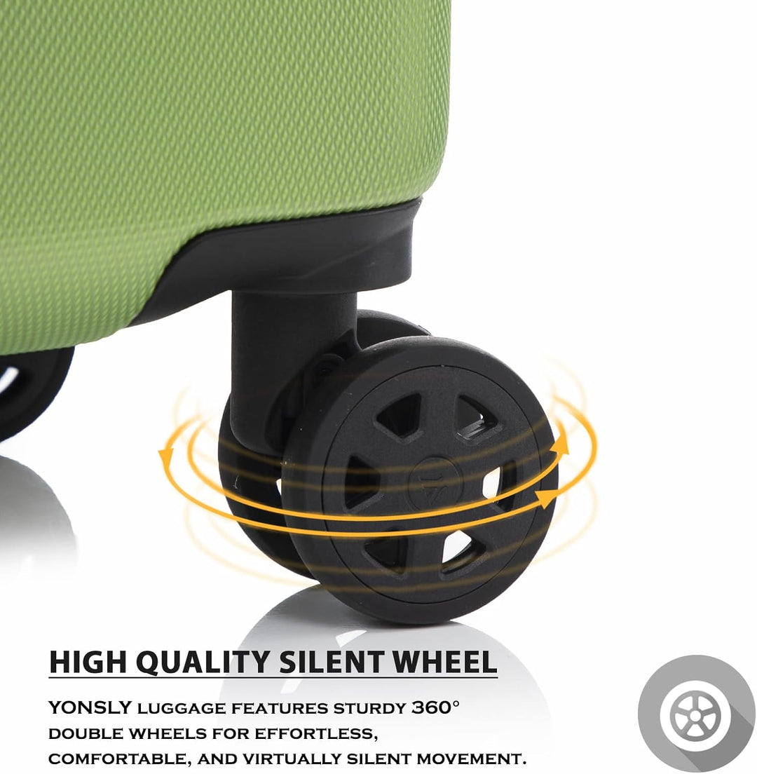 yonsly Trolley Koffer Suitcase, Reisekoffer, Rollkoffer Handgepäck, Hartschalenreisekoffer mit 4 Rol