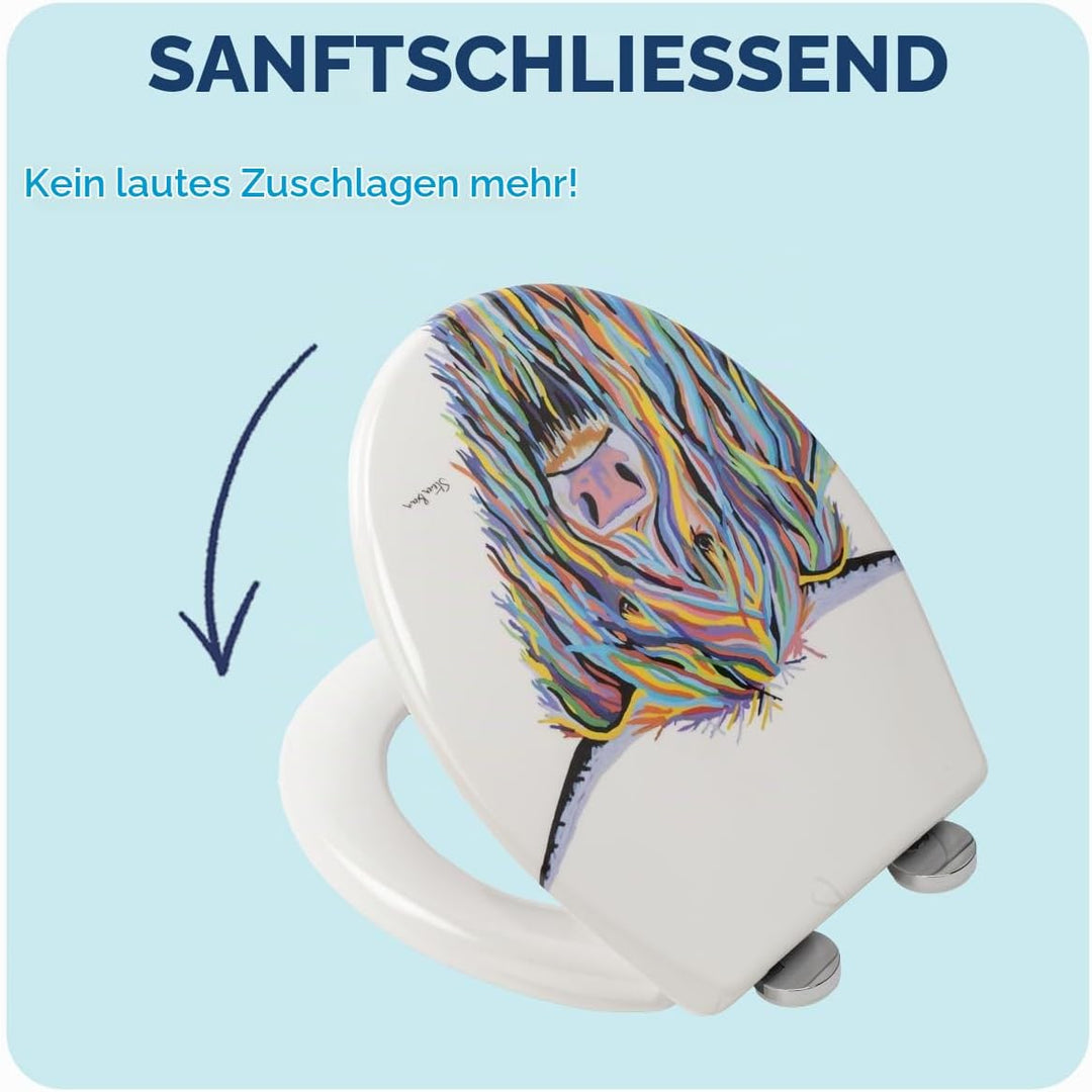Croydex Steven Brown Toilettendeckel mit Absenkautomatik - Flexi-Fix Einfache Montage - Quick-Releas