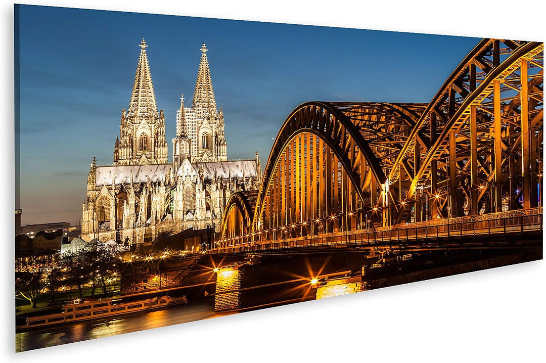 islandburner Bild auf Leinwand Hohenzollernbrücke Und Kölner Dom In Der Abenddämmerung Bilder Wandbi