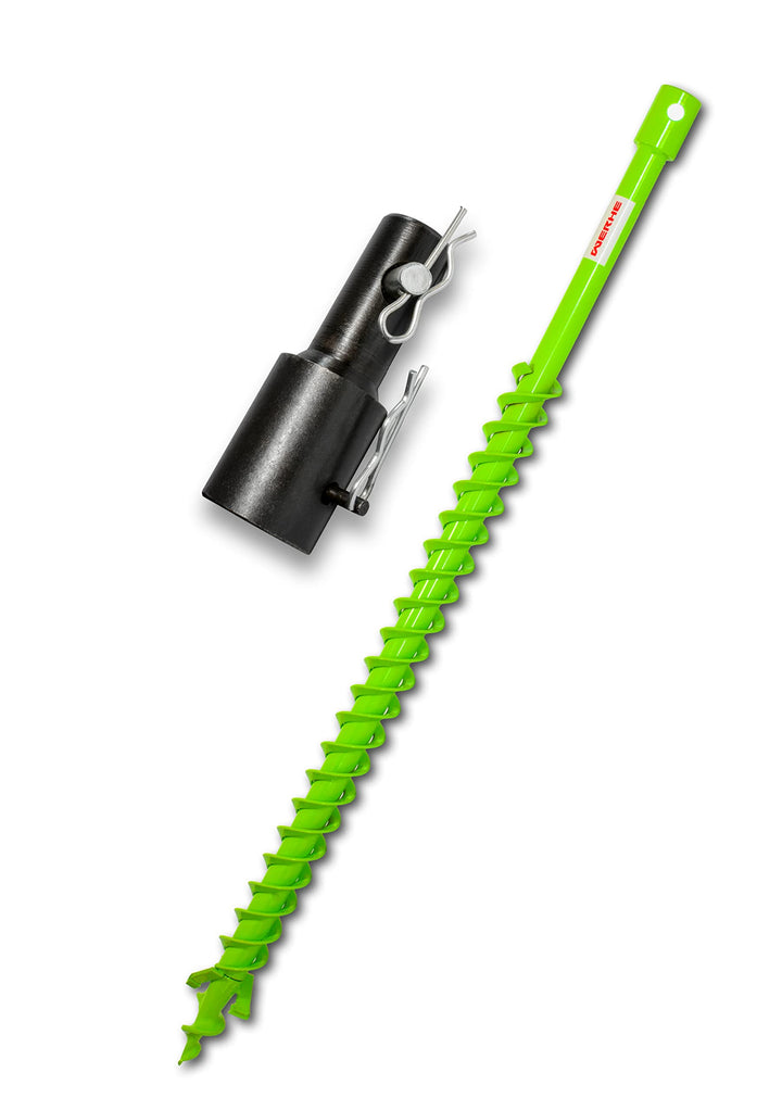 WERHE® Profi Bohrer VollStahl, Erdbohrer für bohrmaschine 40 mm Doppel-Welle extrem robust mit Stihl