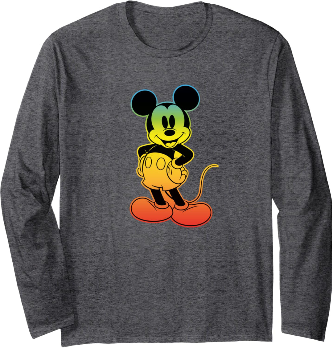 Disney Mickey Mouse Rainbow Gradient Langarmshirt