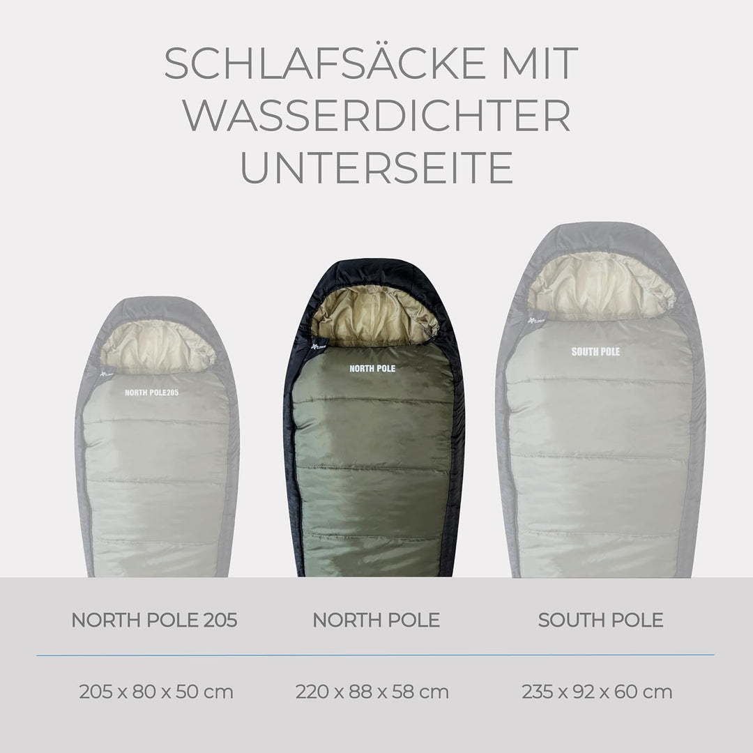 Explorer® Northpole Schlafsack Outdoor -21°C -4°C [300GSM] 3-4 Jahreszeiten Winter Mumienschlafsack
