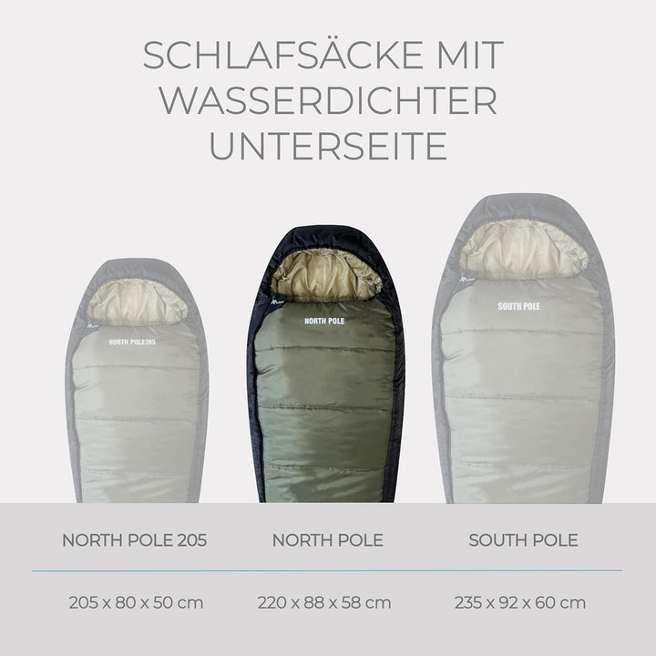 Explorer® Northpole Schlafsack Outdoor -21°C -4°C [300GSM] 3-4 Jahreszeiten Winter Mumienschlafsack