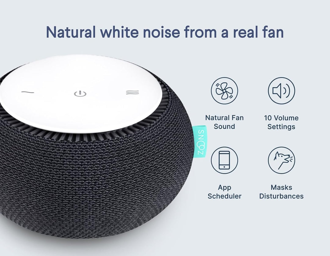 Snooz Sound-Maschine mit weissem Rauschen, echter Ventilator im Inneren für nicht störende weisse Ge