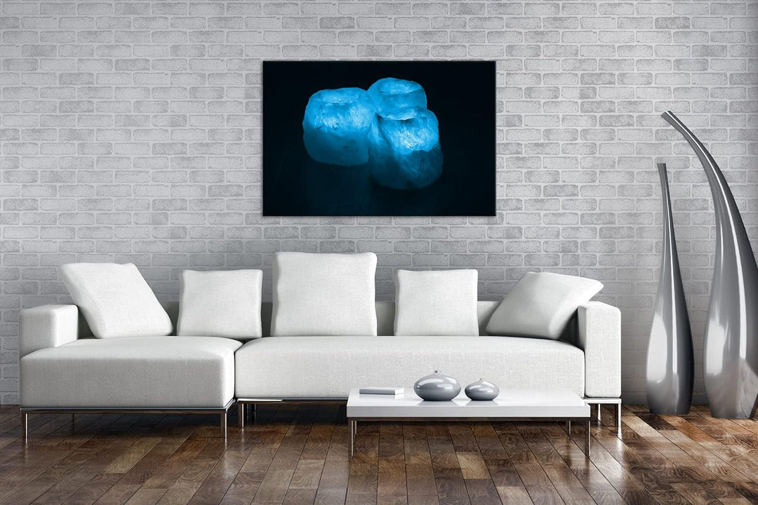 deyoli Dark schöne Bernsteinfarbene Kerzen Format 80x60 Effekt: Monocrome Blau als Leinwandbild, Mot