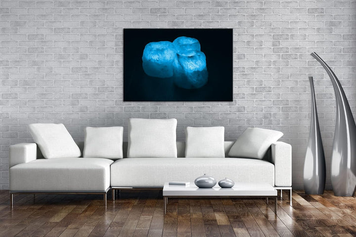 deyoli Dark schöne Bernsteinfarbene Kerzen Format 80x60 Effekt: Monocrome Blau als Leinwandbild, Mot