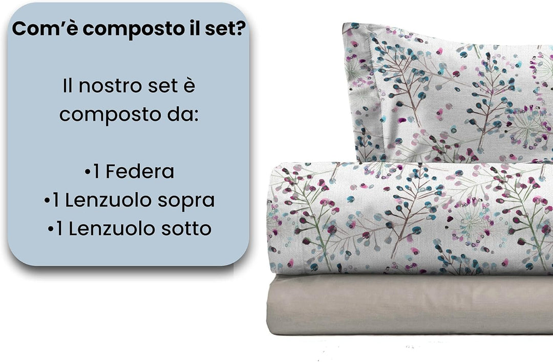 Italian Bed Linen Fantasy Bettwäsche, Flor, Einzelne Flor Einzelne, Flor Einzelne