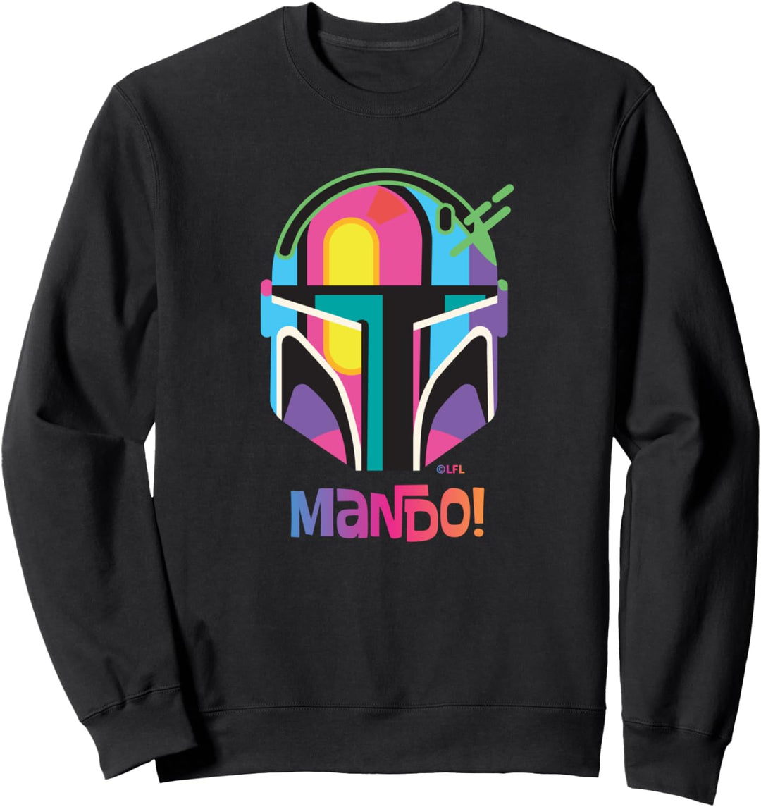 Star Wars The Mandalorian Mando Helmet Neon Sweatshirt