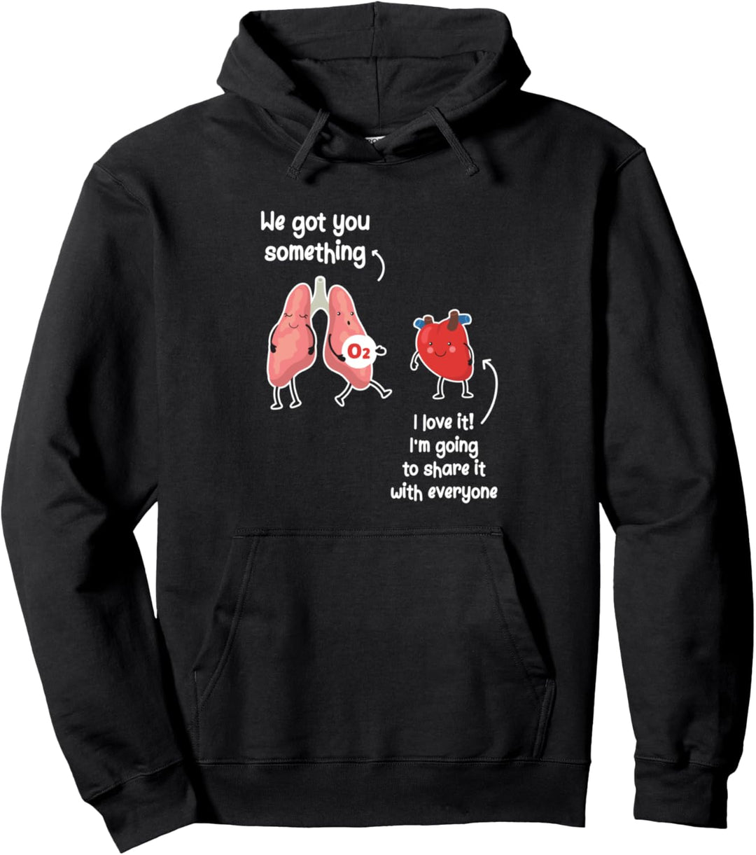 Sauerstoff für das Herz Lunge Doktor Pullover Hoodie
