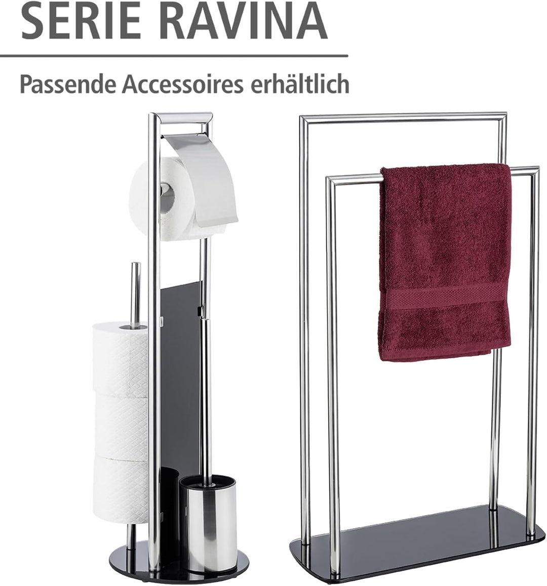 Garnitur Mod. Ravina 3in1 WC-Set mit Toilettenpapierhalter und Bürstenhalter freistehender Handtuchs