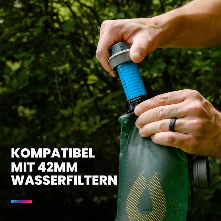 HydraPak Seeker - Faltbarer Wasserspeicher (2L) - BPA- & PVC-freier Camping Trinkrucksack - Sutro Gr
