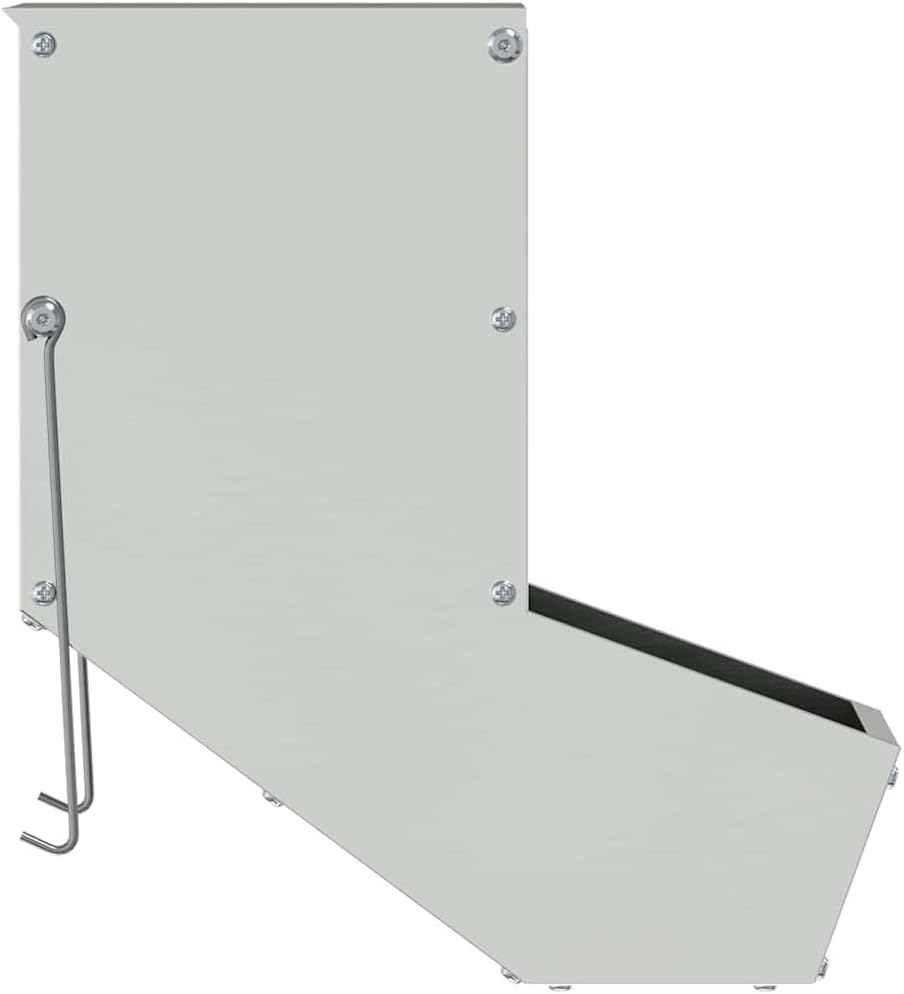 Kaninchenfütterer aus verzinktem Stahl in Silber mit 17,5 x 26 x 28,5 cm, wetterfest und langlebig,