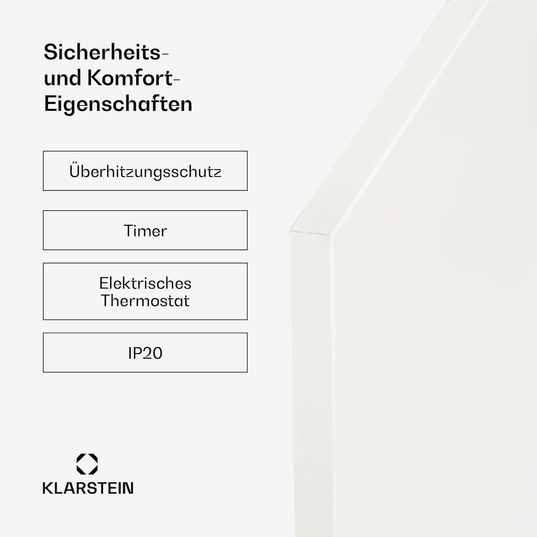 Klarstein Infrarotheizung mit Thermostat, 580 Watt Elektroheizung, Bild-Infrarotheizung zur Wandmont
