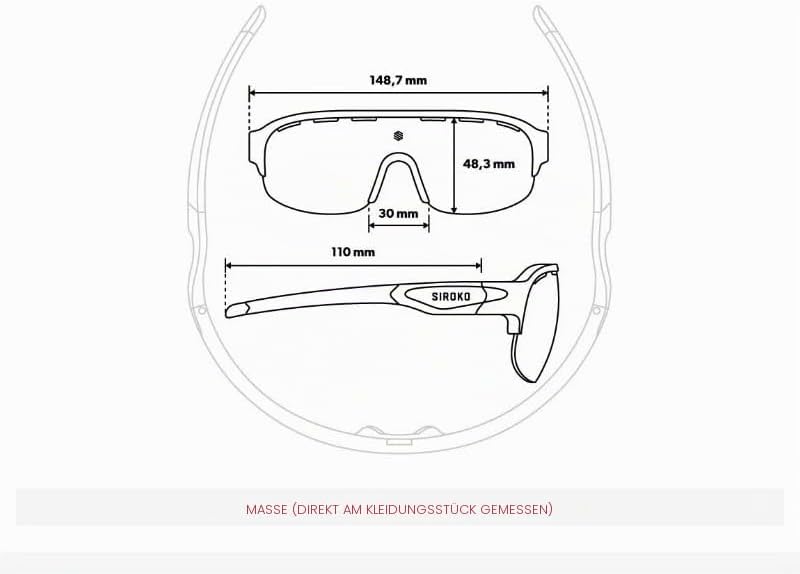 SIROKO Polarisierte K3 Fahrradbrille Herren und Damen Ultraleicht Antifog-Brillenglas, K3 California