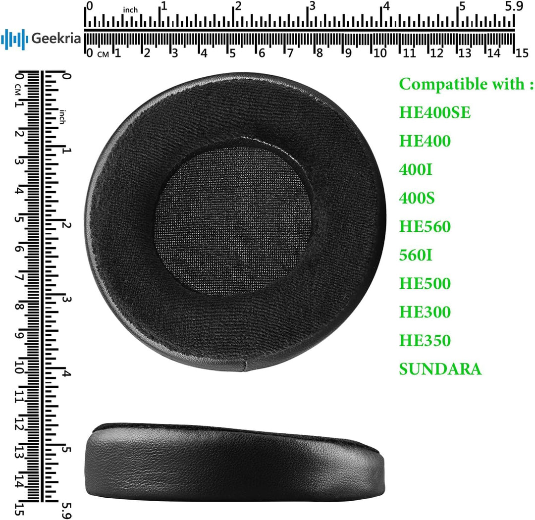 Geekria Elite Ersatz-Ohrpolster aus Schaffell und Velours für Hifiman HE400SE HE400 400I 400S HE560