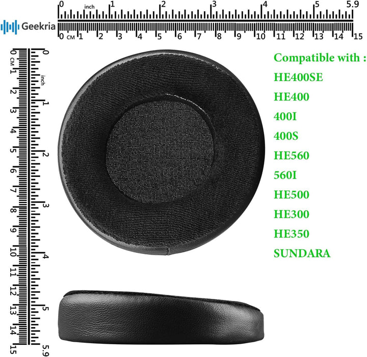 Geekria Elite Ersatz-Ohrpolster aus Schaffell und Velours für Hifiman HE400SE HE400 400I 400S HE560