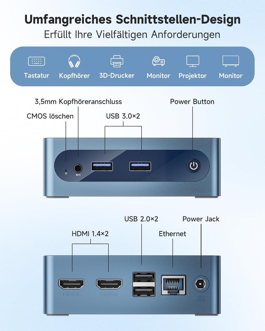 BMAX Mini PC Intel Celeron J3355 mit Win 11 Home, 6GB LPDDR3 + 128GB eMMC Mini Desktop Computer Micr