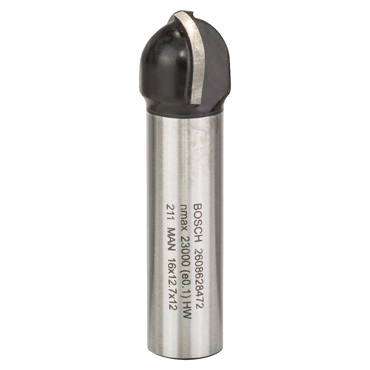 Bosch Professional Zubehör 2 608 628 472 Hohlkehlfräser 12 mm, R1 8 mm, D 16 mm, L 12,7 mm, G 54 mm