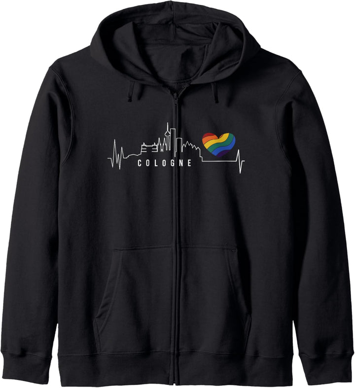 Köln Homosexuell LGBT LGBTQ Köln Herz Regenbogen Kapuzenjacke