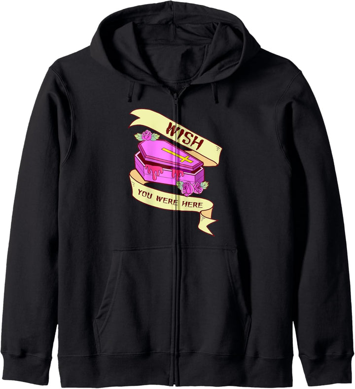You Were Here Pastel Goth Coffin Kapuzenjacke