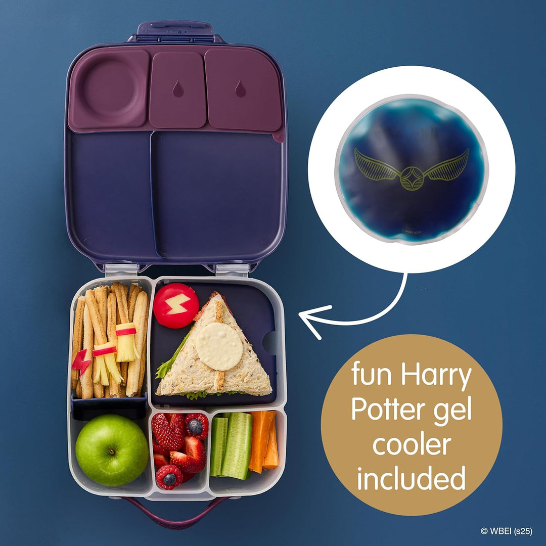 b.box Harry Potter by Brotdose Kinder mit Fächern | Jumbo Bento Box mit 4 Fächern (2 Auslaufsicher),