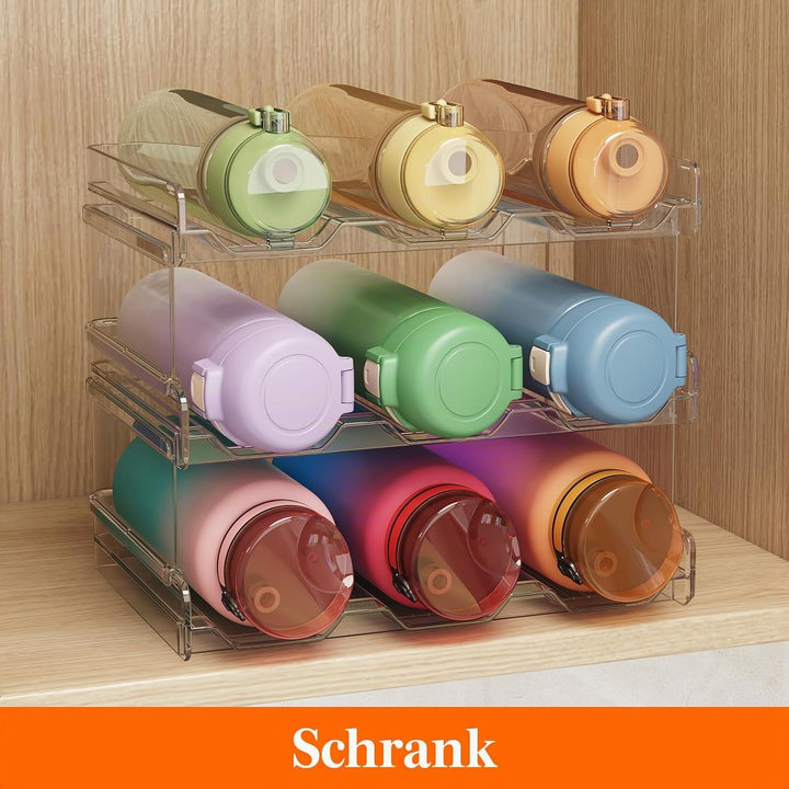Lifewit Stapelbarer Flaschenhalter für Schrank, Gefrierschrank, Vorratskammer - Kunststoff-Wasserfla