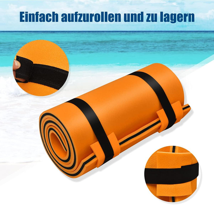 COSTWAY Schwimmmatte 355 x 183 cm, Schwimmende Wassermatte bis 400 kg belastbar, Schwimmmatte aus re