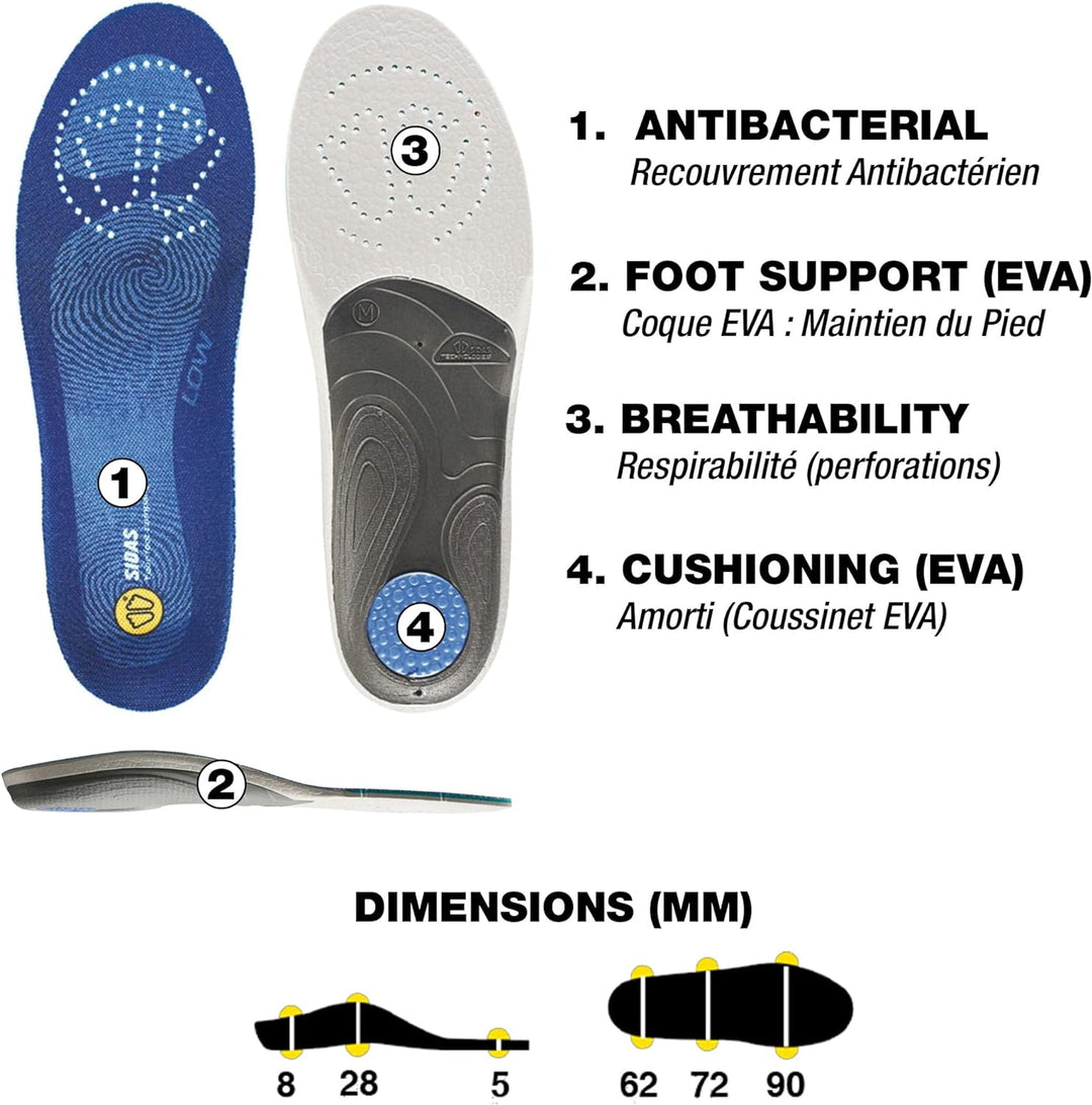 Sidas 0,9 m Low Einlegesohlen Blau X-Small (Mens-3 to 4/Womens-4 to 5), Blau X-Small (Mens-3 to 4/Wo