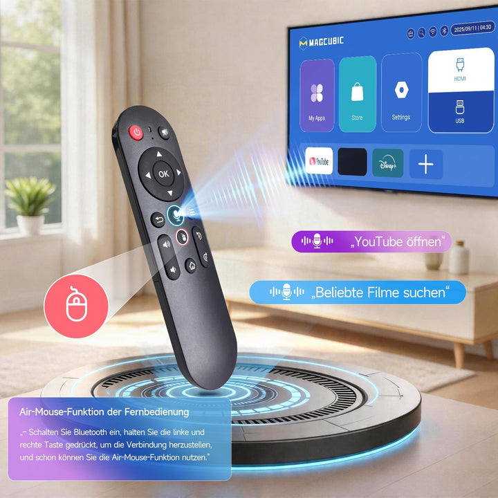 【Autofokus】 Magcubic Mini Beamer 4K HY320pro, Projektor mit Native 1080p, 400 ANSI, 10.000:1 Kontras