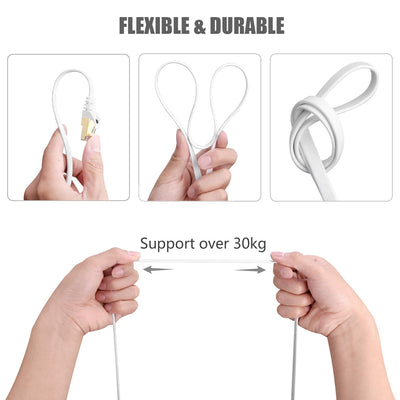 BUSOHE Cat 8 Ethernet-Kabel 10m, Hochgeschwindigkeits- Gigabit RJ45 LAN Netzwerkkabel, 40Gbps 2000Mh