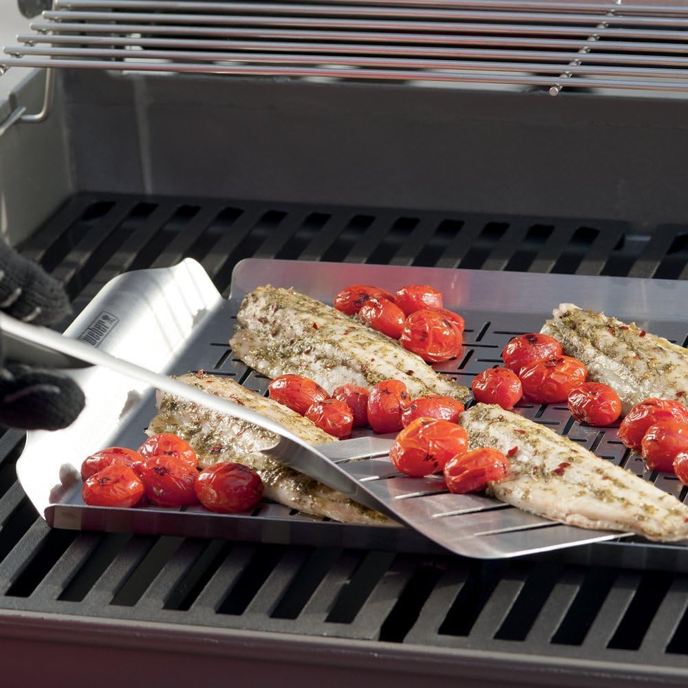 Weber 6435 Deluxe Grillpfanne 30 x 44,2 x 3,6cm , Edelstahl,